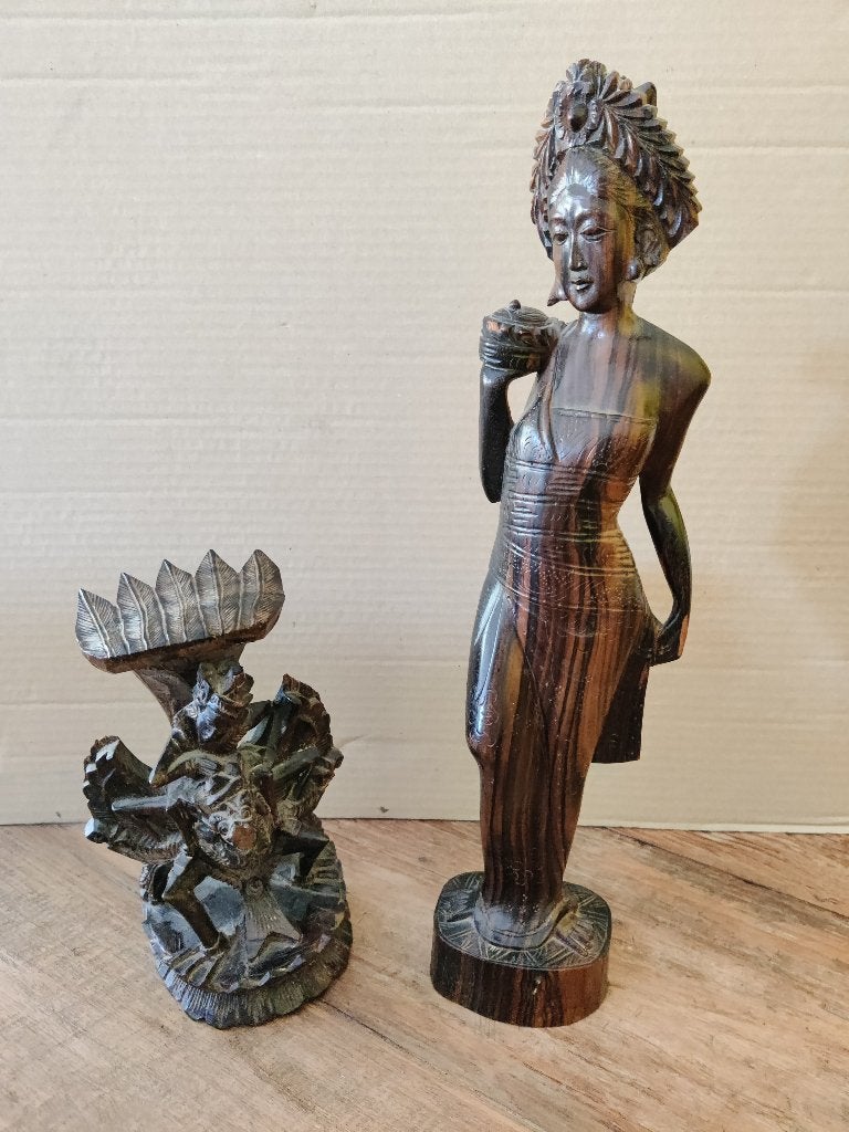 Houten beeldjes - handgesneden, Houtsnijwerk, Ophalen of Verzenden, Handgemaakt, 20 - 50 cm