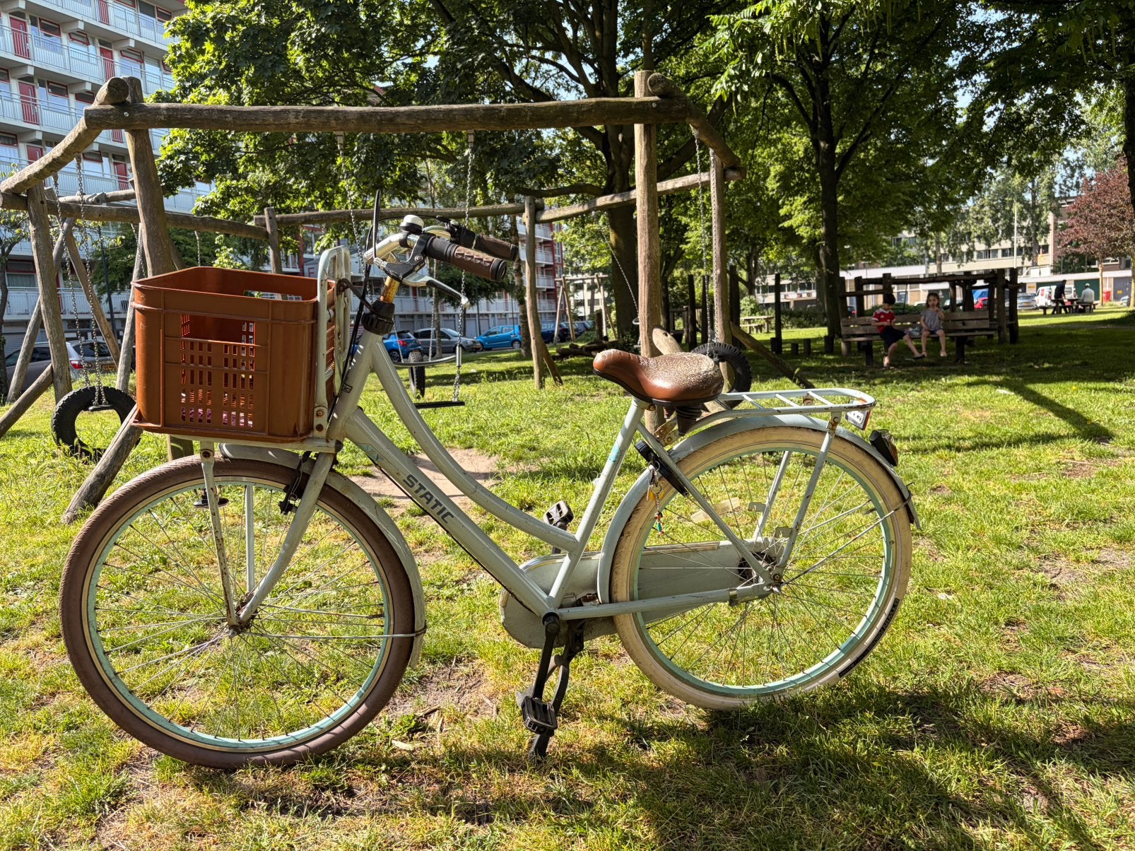 damesfiets, Fietsen en Brommers, Terugtraprem, Gebruikt, 47 tot 50 cm, Versnellingen