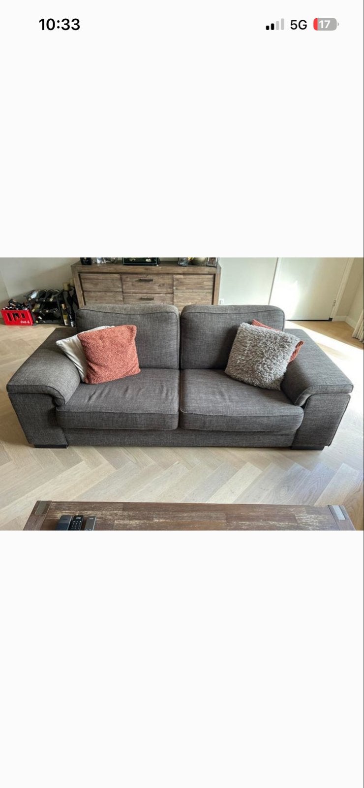 Comfortabele 3-zitsbank in goede staat, Huis en Inrichting, Banken | Bankstellen, Gebruikt, 150 tot 200 cm, Tweepersoons, 75 tot 100 cm