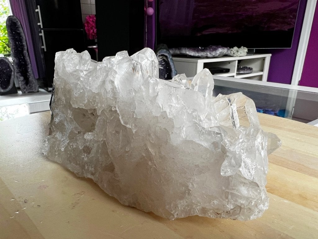 Bergkristal cluster (17), 955 gram, 16 x 9 x 6 cm, Ophalen of Verzenden, Mineraal