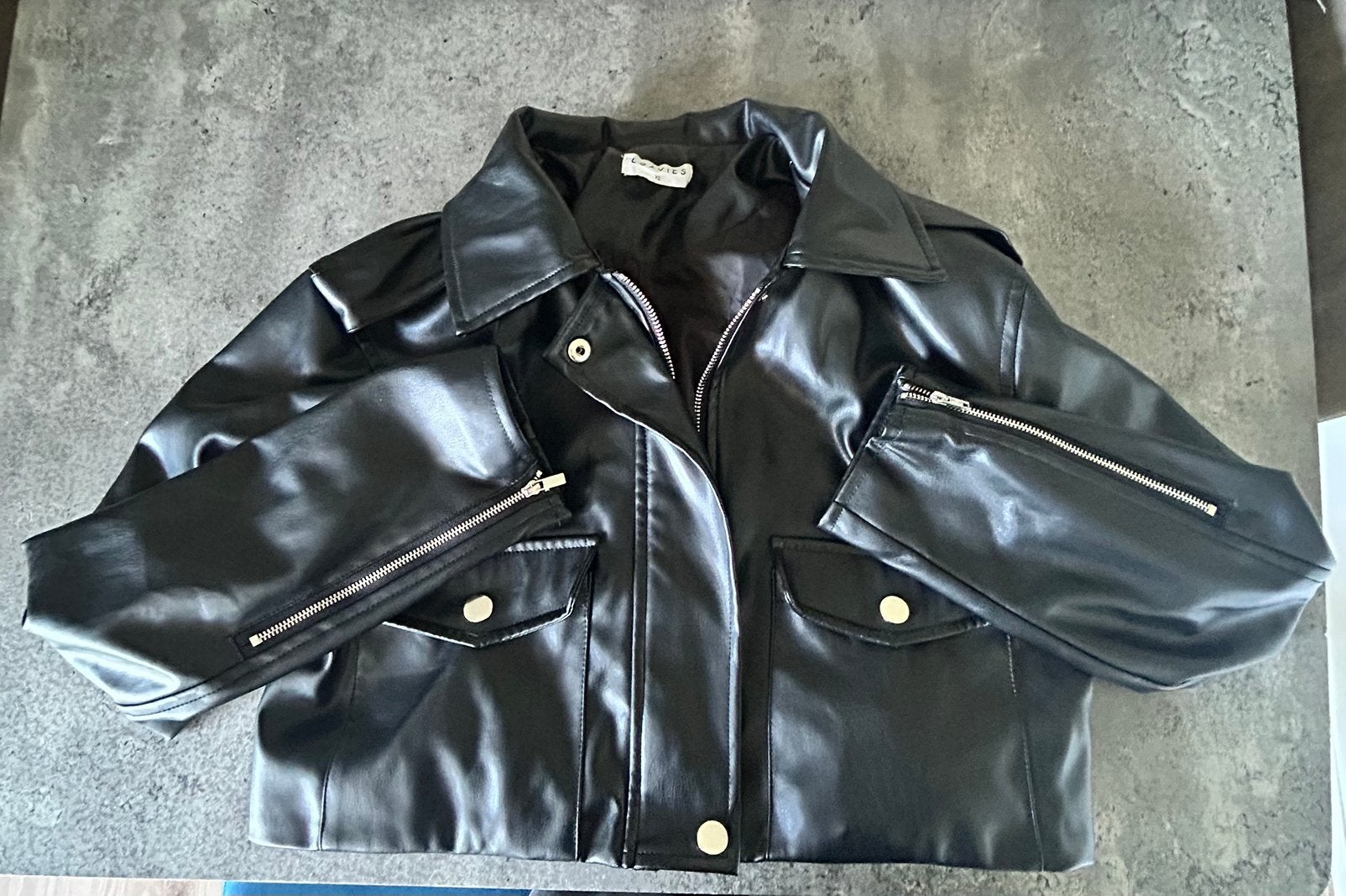 Leren crop jasje Loavies, Ophalen of Verzenden, Zo goed als nieuw, Maat 34 (XS) of kleiner, Zwart