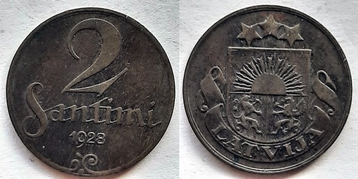 Letland 2 Santimi 1928, Verzenden, Overige landen