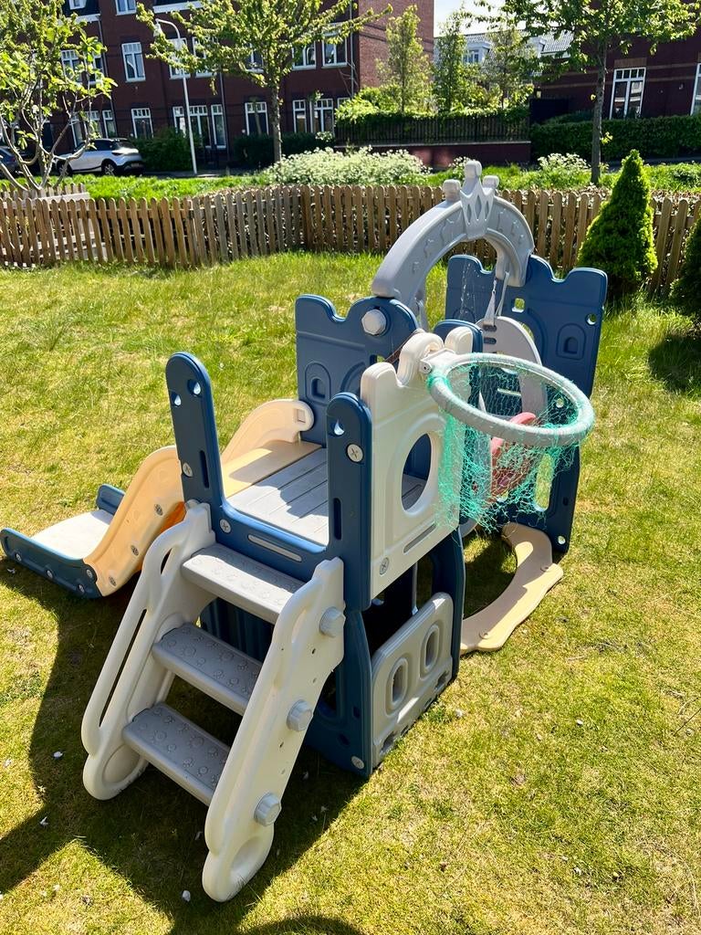 Kinderen Glijbaan en Klimtoestel Met Basketbalring, Kinderen en Baby's, Ophalen, Gebruikt