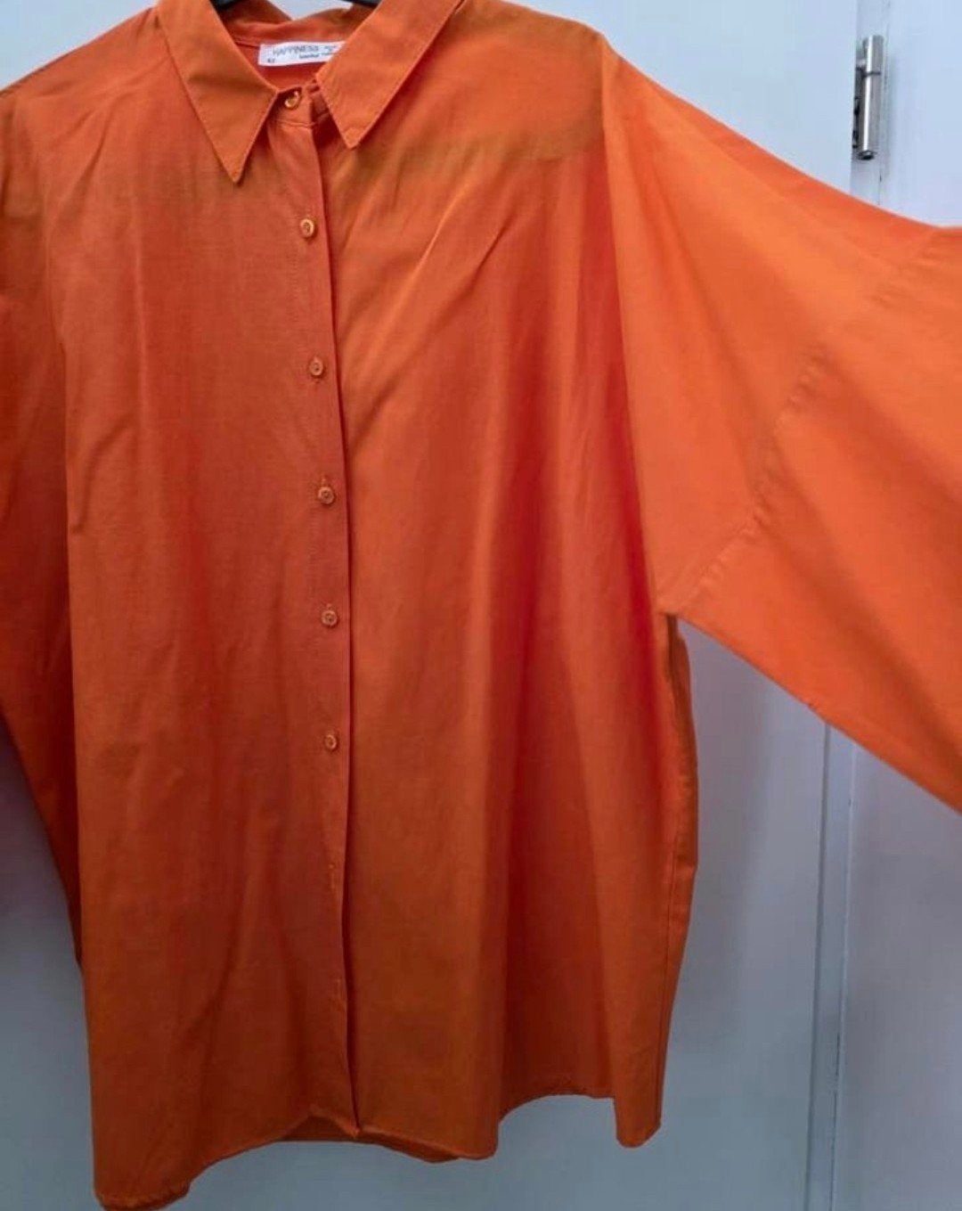 Nieuwe oranje bloes 42 44 oversized Happiness, Ophalen of Verzenden, Nieuw, Maat 42/44 (L), Oranje