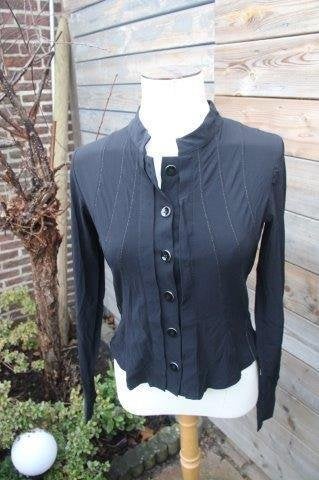 Jasje/ blouse zwart Cassiopee mt L travelstof Vaste prijs AA, Kleding | Dames, Zwart, Maat 42/44 (L), Cassiopee, Ophalen of Verzenden