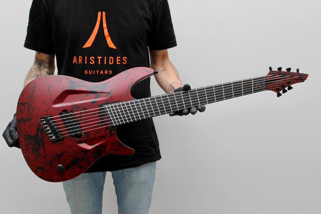 Aristides 070S Black Red Shattered 7 string, Muziek en Instrumenten, Snaarinstrumenten | Gitaren | Elektrisch, Ophalen, Zo goed als nieuw