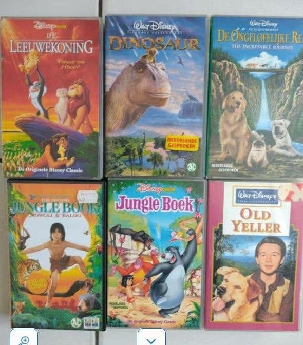 Disney VHS Banden Collectie: 6 Klassiekers, Alle leeftijden, Ophalen of Verzenden, Gebruikt, Actie en Avontuur