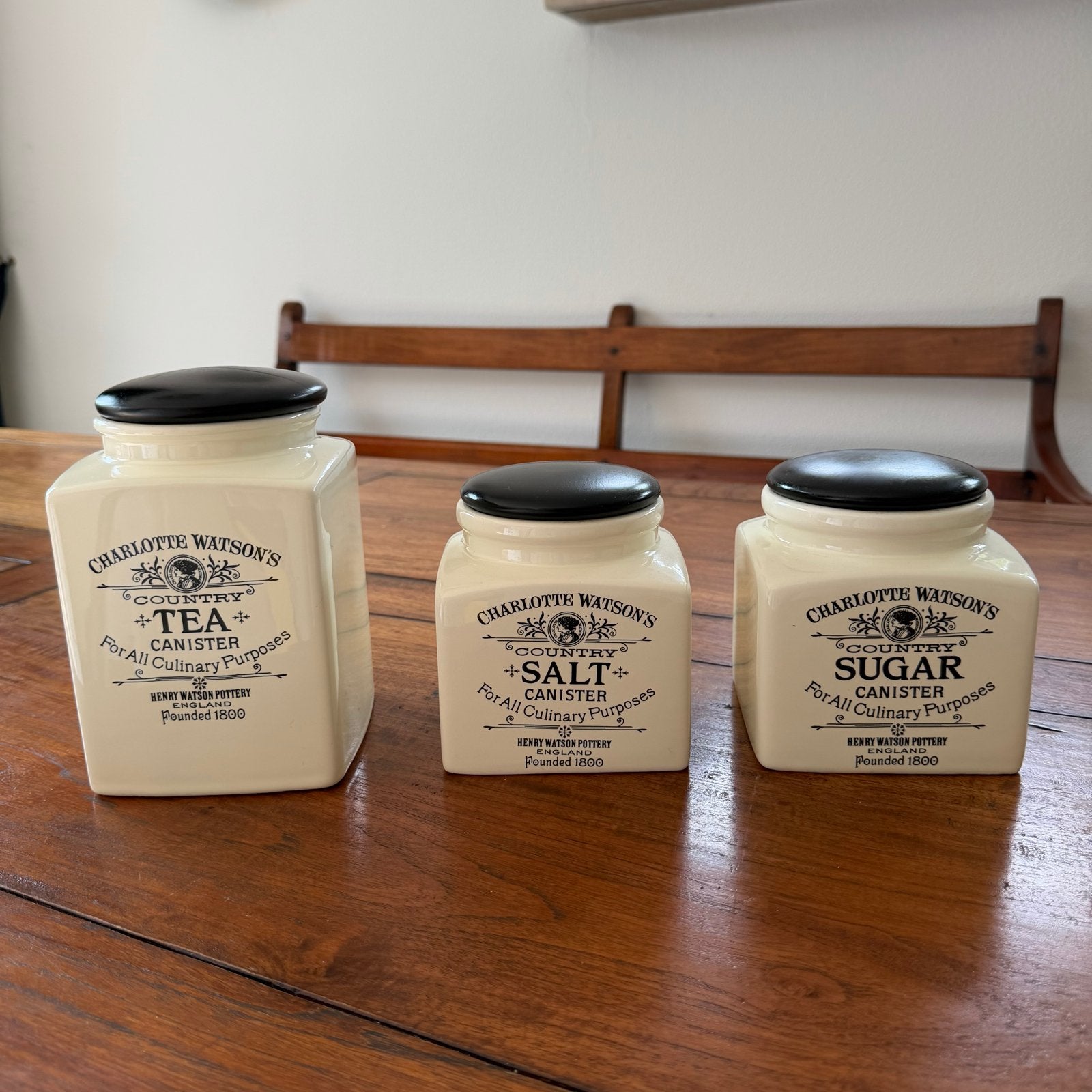Charlotte Watson Tea, Salt & Sugar – Henry Watson England, Zo goed als nieuw, Voorraadpot, Steen/keramiek, Overige merken