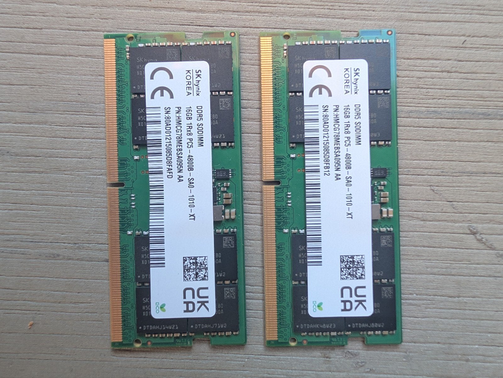 SK hynix 32GB (2x16GB) DDR5 4800MHz Laptop RAM SO-DIMM, Computers en Software, RAM geheugen, Gebruikt, Laptop, 32 GB, DDR5, Ophalen of Verzenden