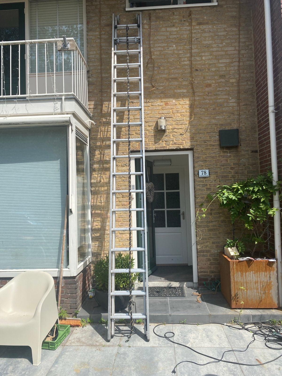 Dirks BRW Optrekladder 2x18 - Reddingsladder 8m, 200kg, Ophalen, Gebruikt, Ladder, Opvouwbaar of Inschuifbaar