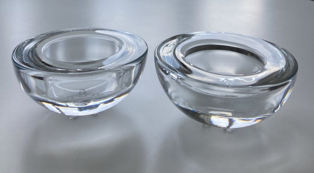 Iittala Ballo waxinelichthouder transparant set van twee., Wit, Waxinelichthouder, Ophalen of Verzenden, 5 cm