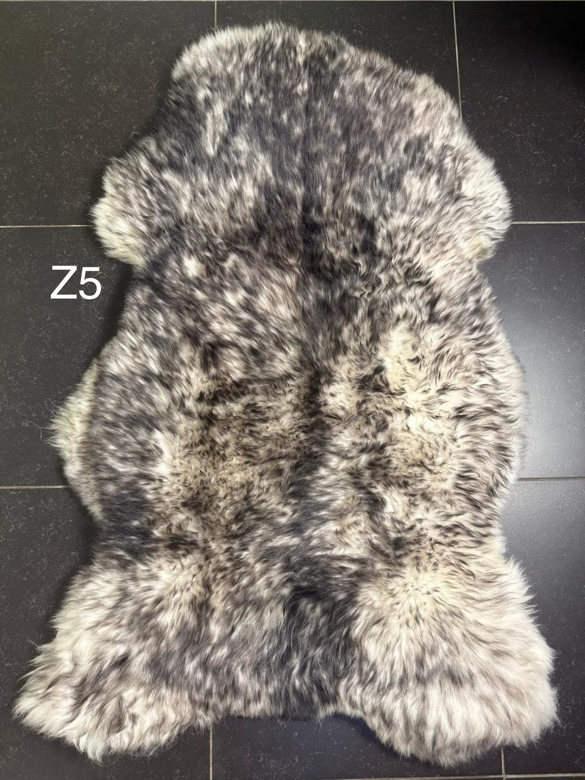 Z5) XXXL Zwart-Witte Schapenvacht 142x92 cm Mouflon, Zwart, 92 cm, Wol, Nieuw