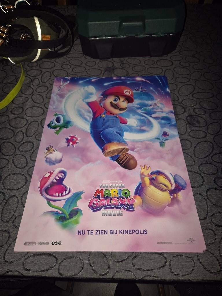 The Super Mario Galaxy Movie Poster Kinepolis, Rechthoekig Staand, Ophalen of Verzenden, Zo goed als nieuw, A1 t/m A3