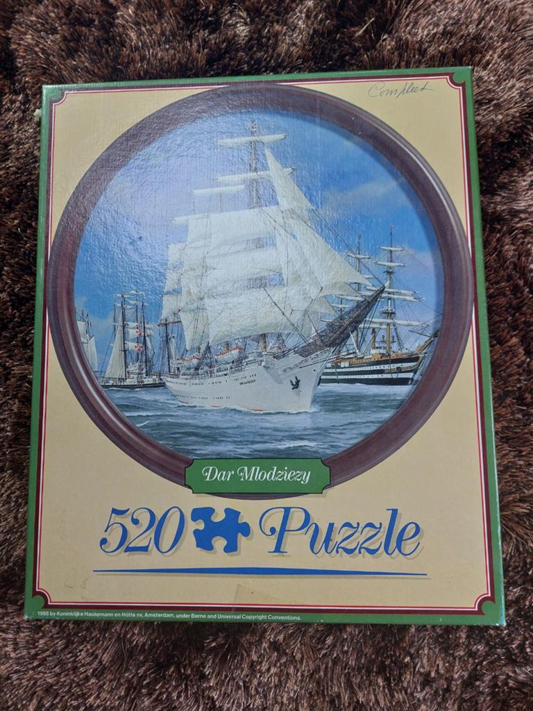 Ronde puzzel met zeilschip 520 stukjes, Verzamelen, Scheepvaart, Ophalen of Verzenden