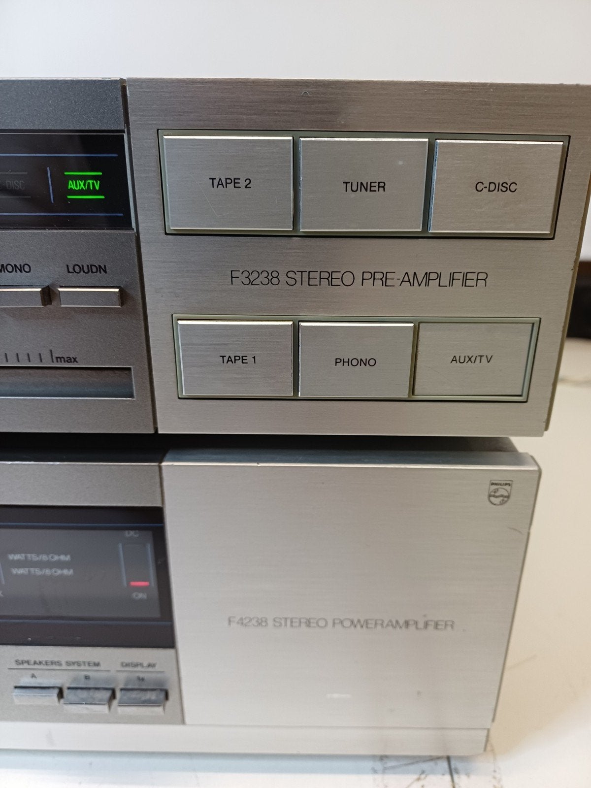 Philips F4238 & F3238 Versterker Set - Topstaat Jaren '80, Overige merken, Gebruikt, Ophalen of Verzenden, 60 tot 120 watt