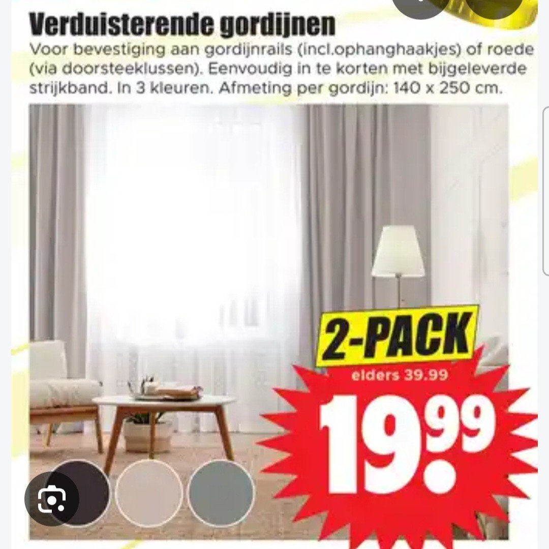 4 sets! Taupe l Verduisterende gordijnen - 2-pack (zgan)), Ophalen, Nieuw, Gordijn, In te korten