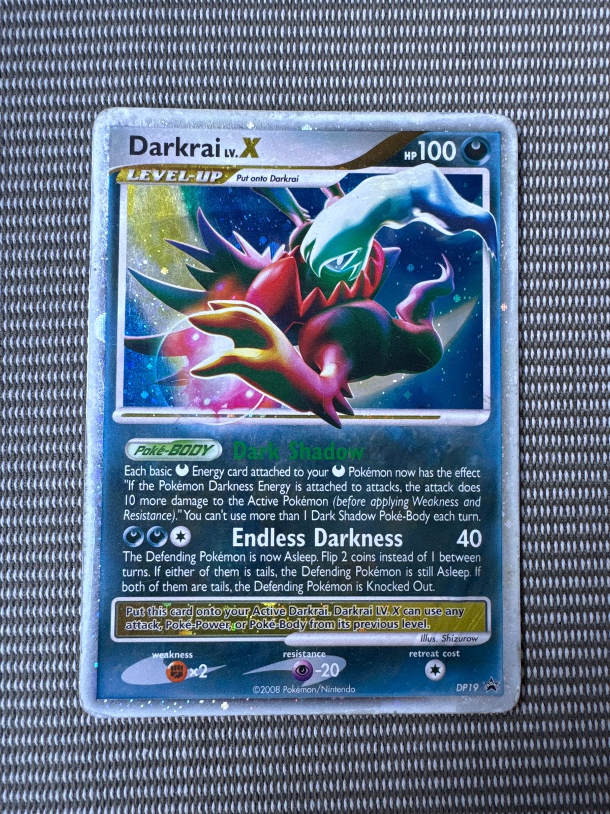 Darkrai LV.X Pokémon Kaart DP, Hobby en Vrije tijd, Ophalen of Verzenden, Losse kaart