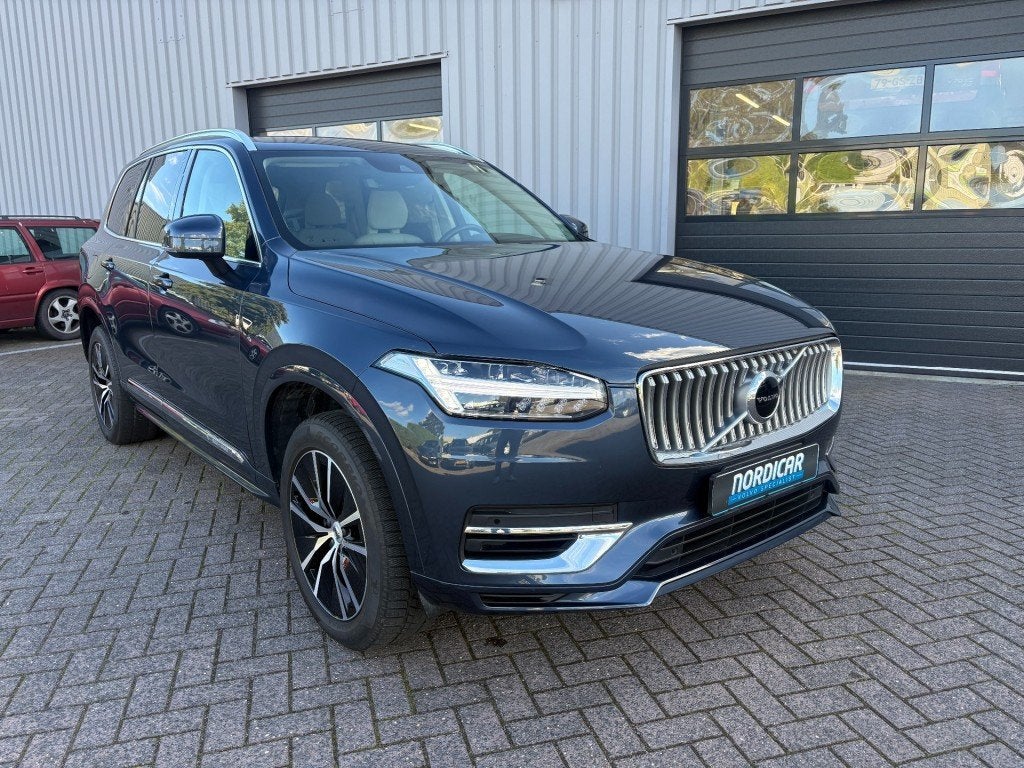 Volvo XC90 2.0 T8 AWD Insription Expression Leer I Camera I, Auto's, Gebruikt, 4 cilinders, Blauw, Leder