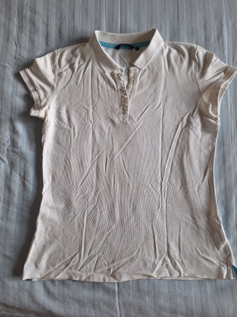 Shirt tom tailor maat L wit, Wit, Maat 42/44 (L), Korte mouw, Gedragen