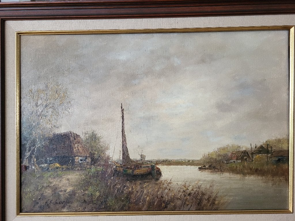 Olieverfschilderij Siem Schaeffer, Antiek en Kunst, Origineel werk, Nederlandse school, Doek, Ophalen of Verzenden