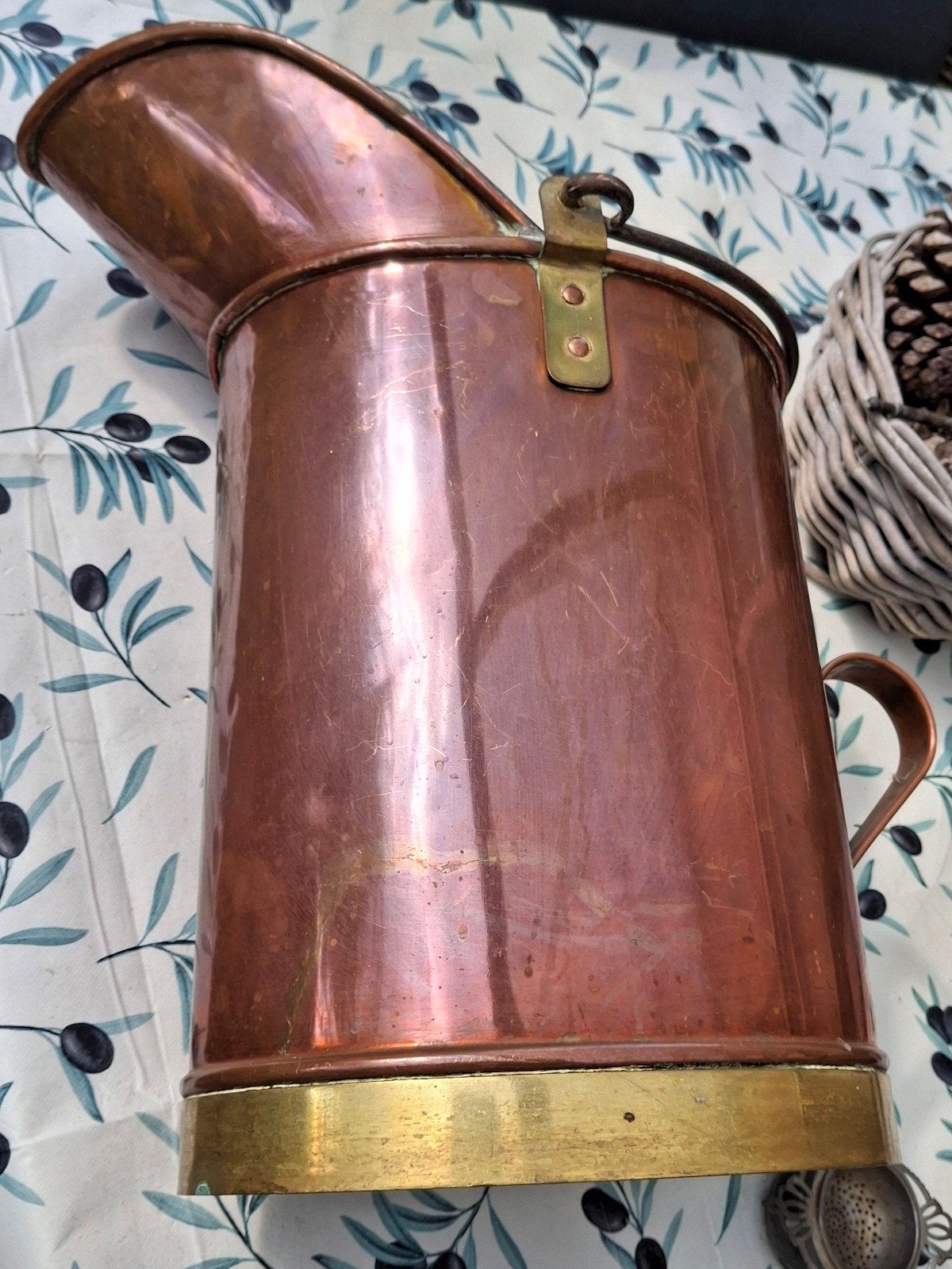 Handgemaakte Koperen Emmer/Maatbeker - ca. 50 cm hoog, Ophalen