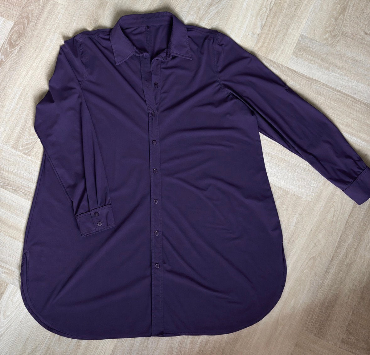 Plus basics LS blouse aubergine size 48, Kleding | Dames, Ophalen of Verzenden, Zo goed als nieuw, Paars, Blouse of Tuniek