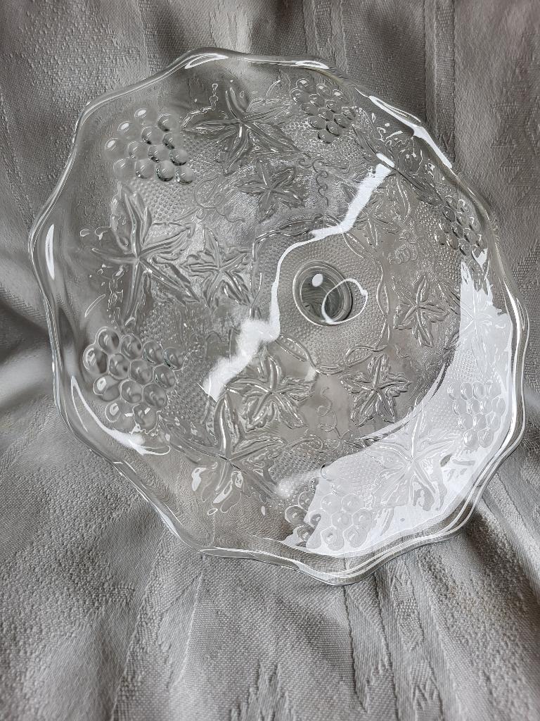 Vintage glazen taartschaal op gedraaide voet, Ophalen of Verzenden