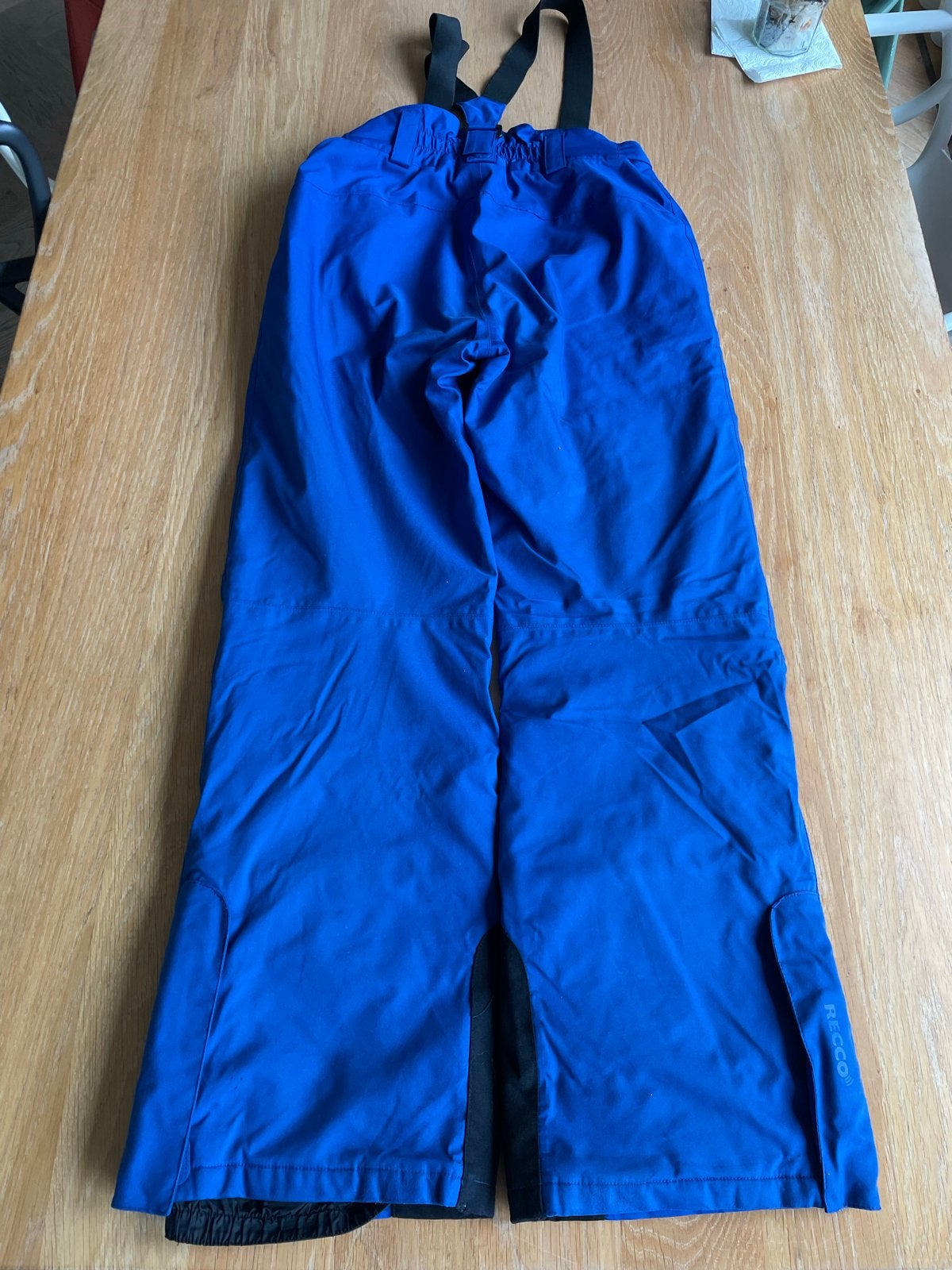 Blauwe skibroek maat 146/152 met bretels, Kinderen en Baby's, Ophalen of Verzenden, Zo goed als nieuw, Jongen of Meisje, Broek