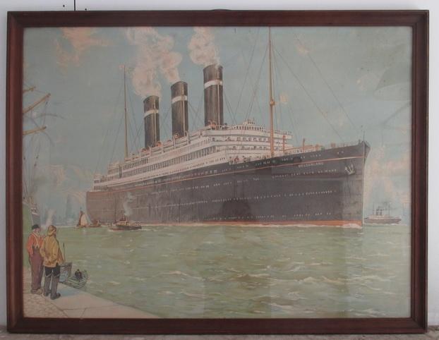 originele litho van de Belgenland Red Star Line Cassiers, Ophalen