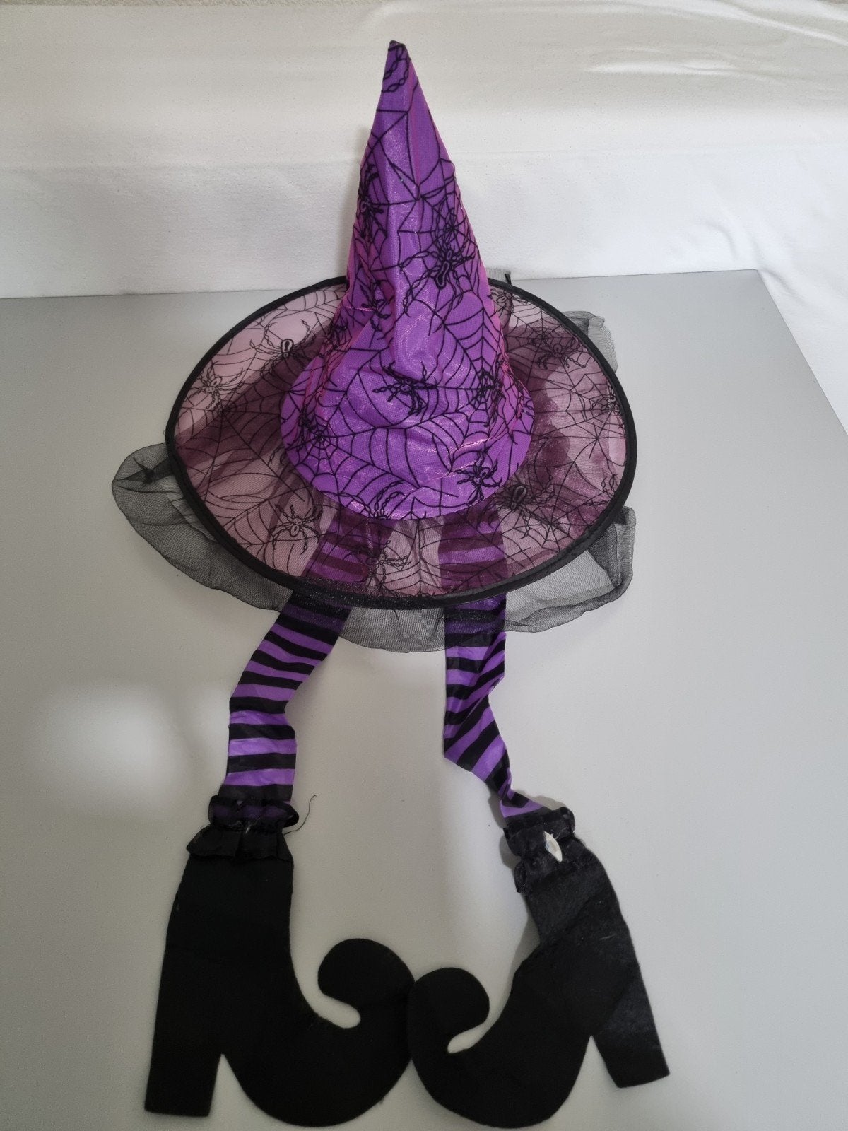 Halloween cape met spinnenwebben en heksenhoed, Kleding | Dames, Ophalen of Verzenden
