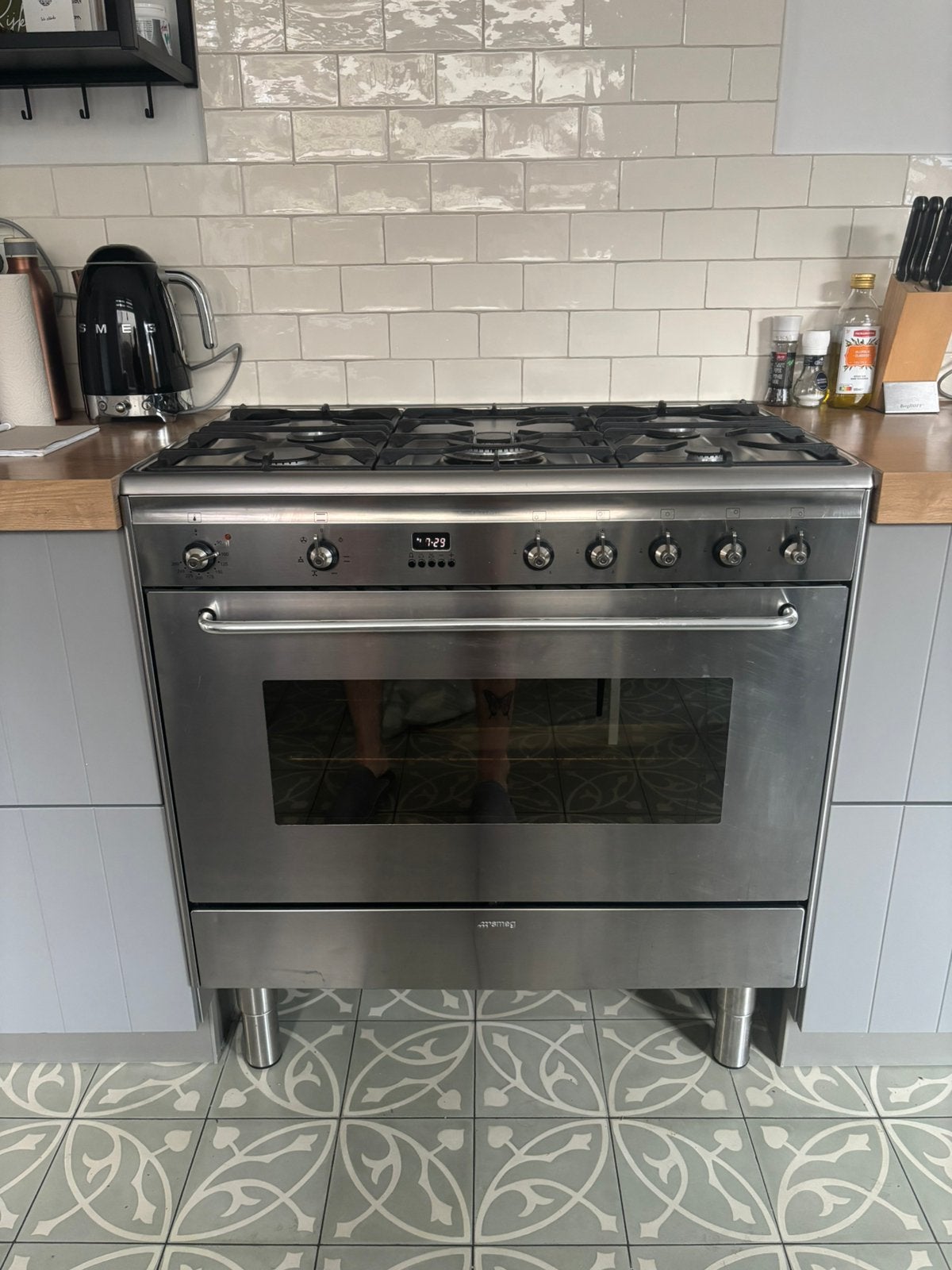Combi oven/gasfornuis (Smeg), Ophalen, Gebruikt, Gas, Vrijstaand