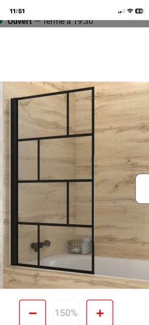 Badscherm , badwand glas 141 x 5,5 x 81, Doe-het-zelf en Verbouw, Ophalen, Nieuw, Glas, Bad