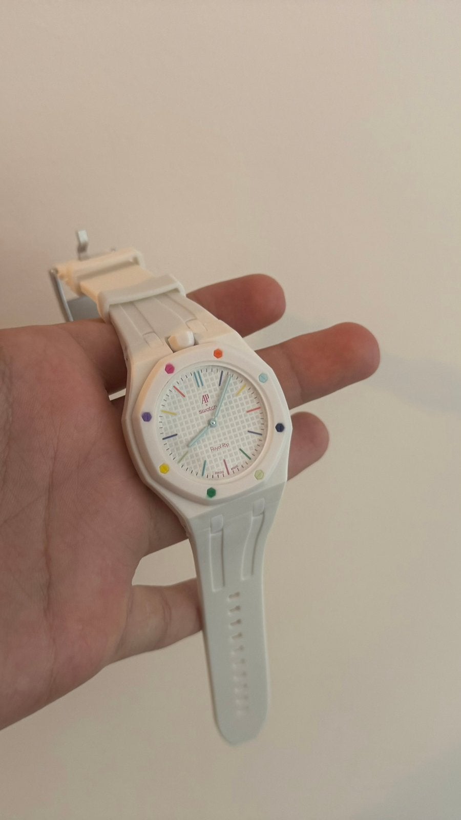 AP SWATCH HUIT BLANC, Ophalen of Verzenden, Zo goed als nieuw, Jongen of Meisje