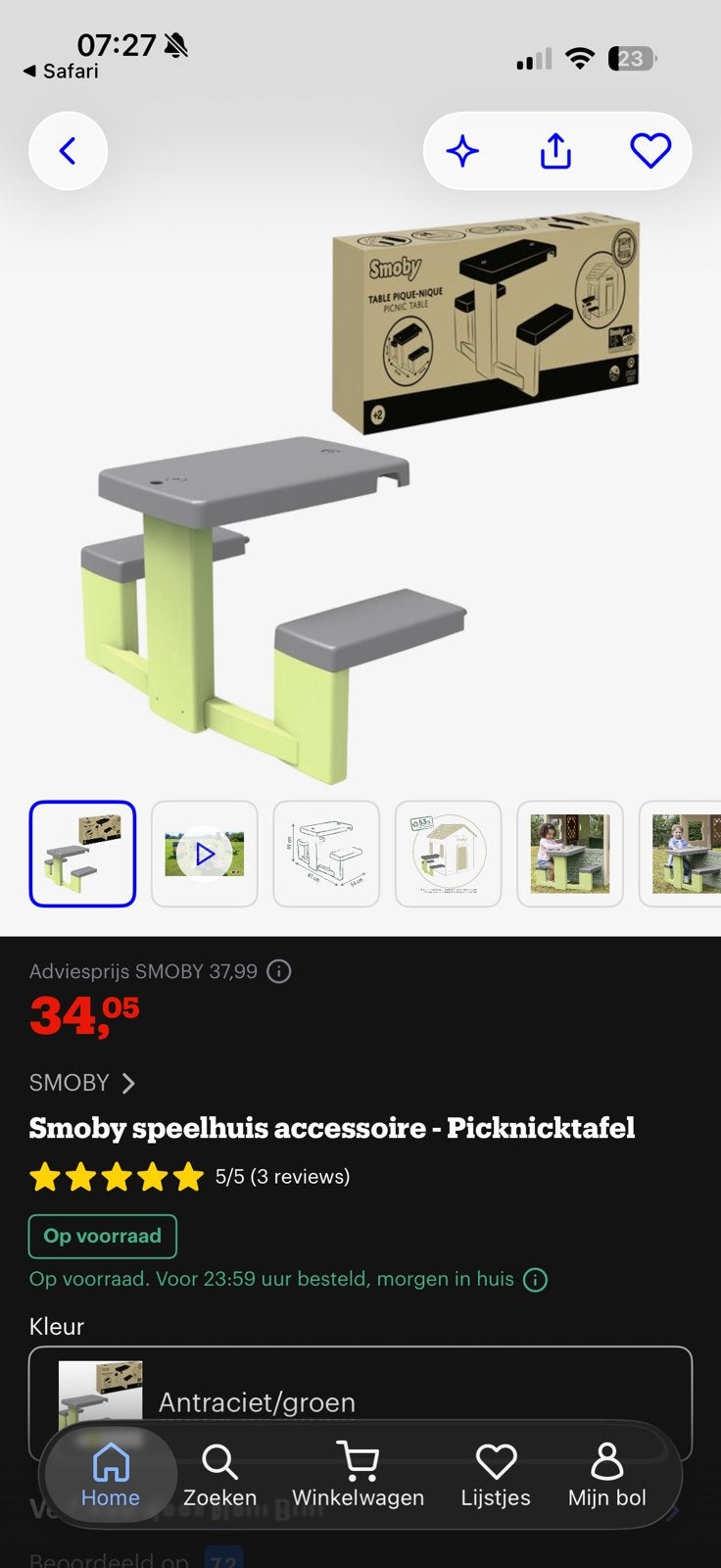 Smoby picknickbankje, Ophalen, Nieuw