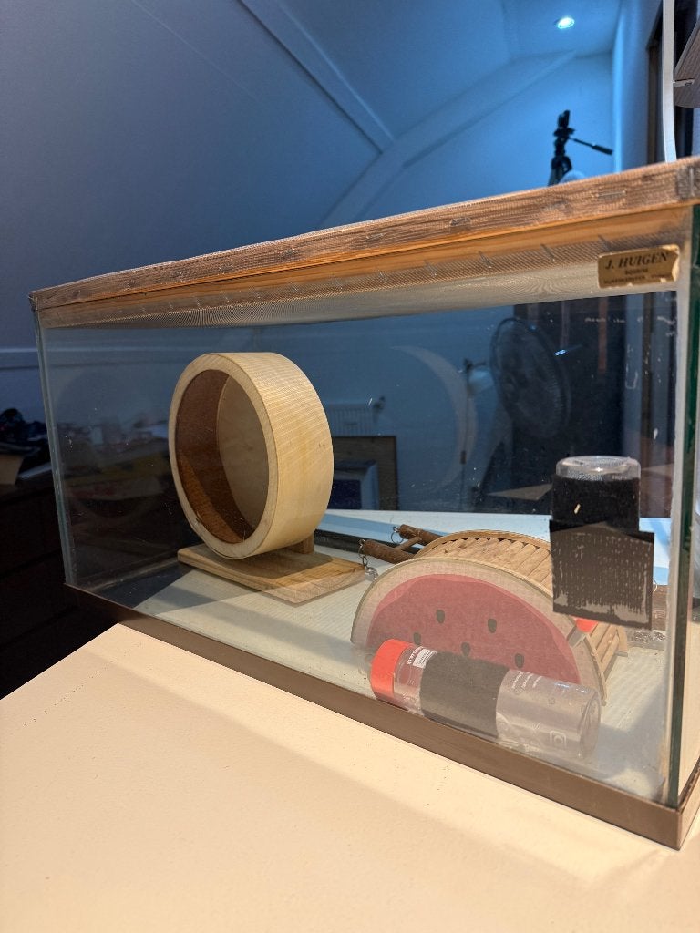 Hamsterkooi glazen aquarium, Dieren en Toebehoren, Knaagdieren en Konijnen | Hokken en Kooien, Gebruikt, Overige typen, Minder dan 60 cm