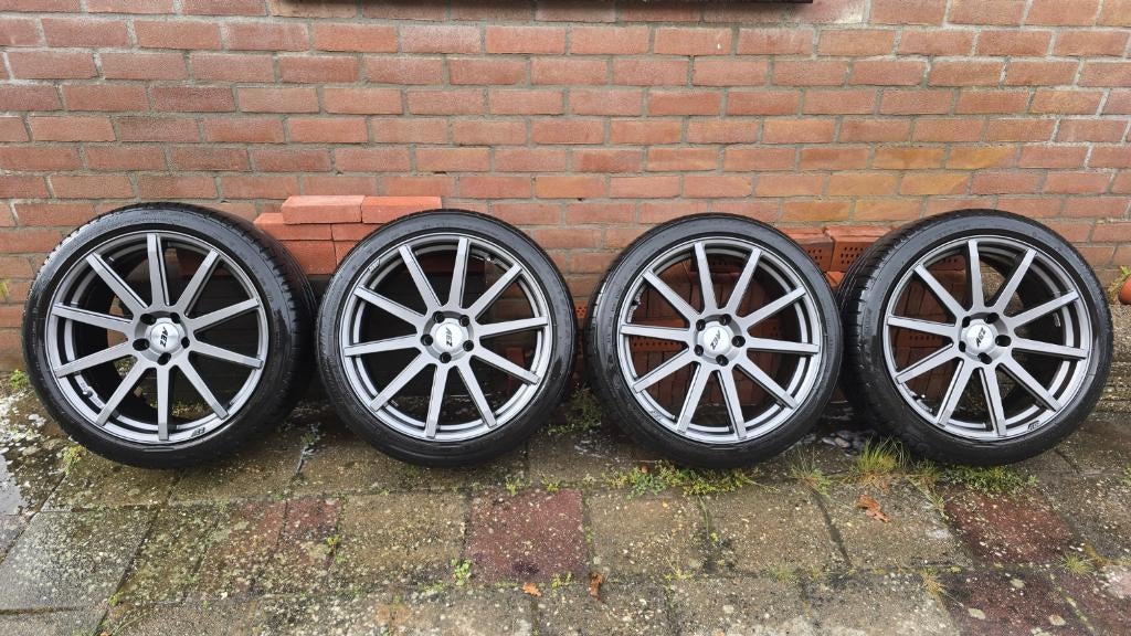 AEZ Straight graphite velgen 19" met Bridgestone Potenza, Gebruikt, Banden en Velgen, 235 mm, Zomerbanden