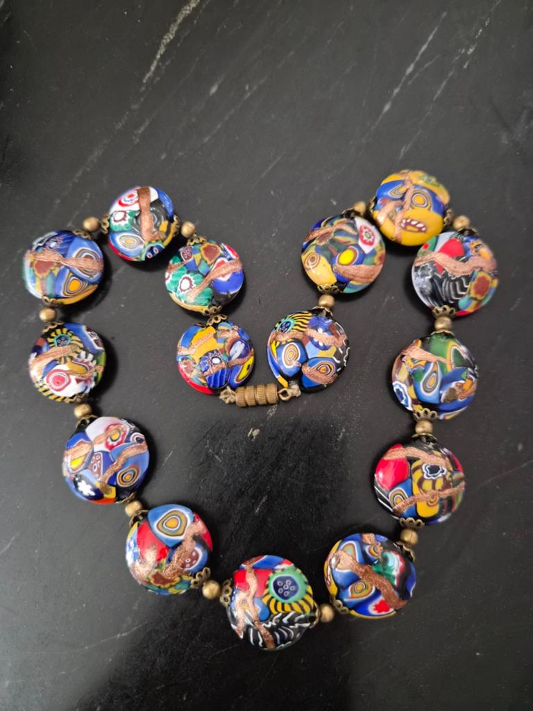 Prachtige vintage Murano Ercole Moretti Millefiori  ketting., Verzenden, Zo goed als nieuw, Overige materialen