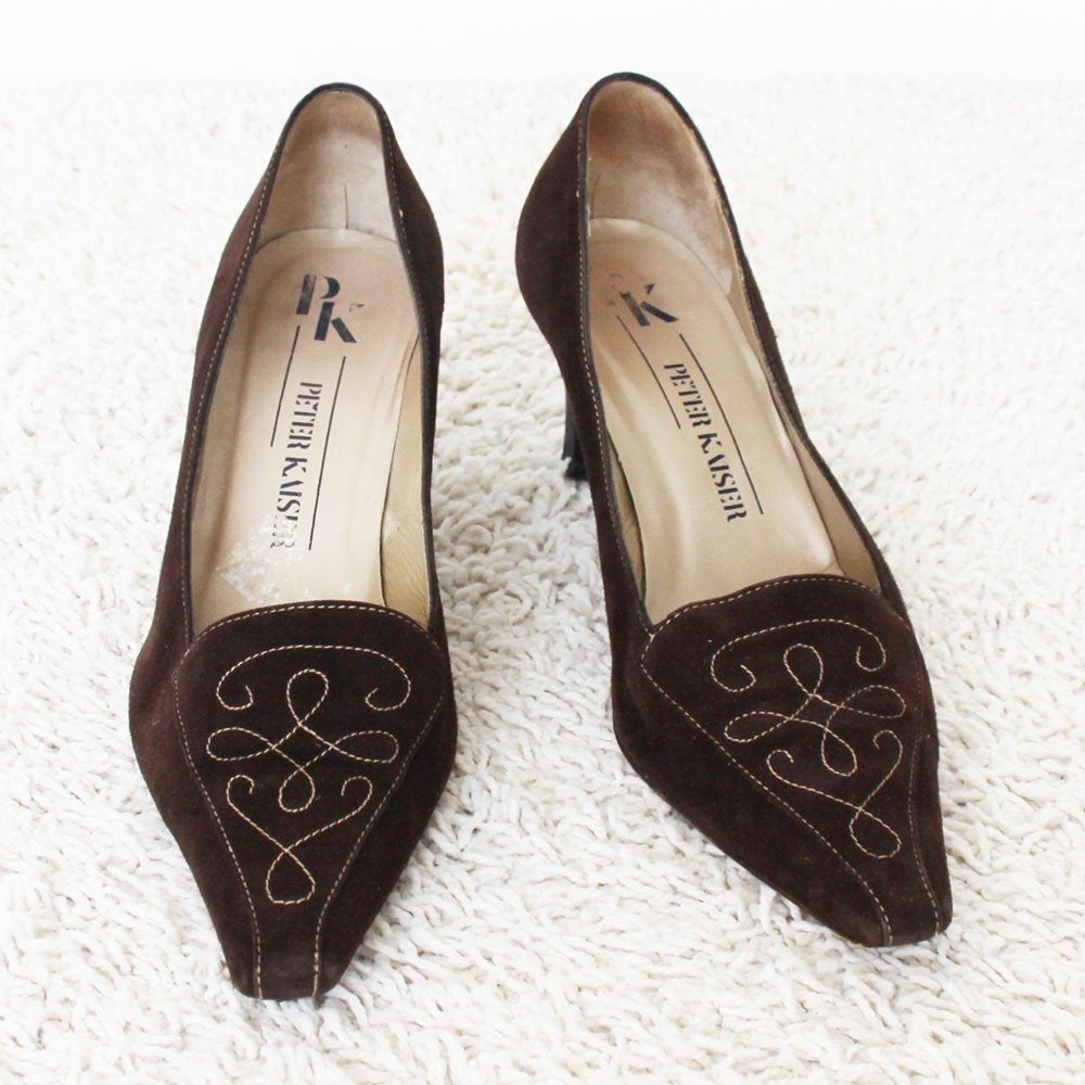 Zeer Mooie Suede Peter Kaiser Pumps -31 (Maat 5½/38½) € 65,-, Peter Kaiser, Pumps, Bruin, Ophalen of Verzenden