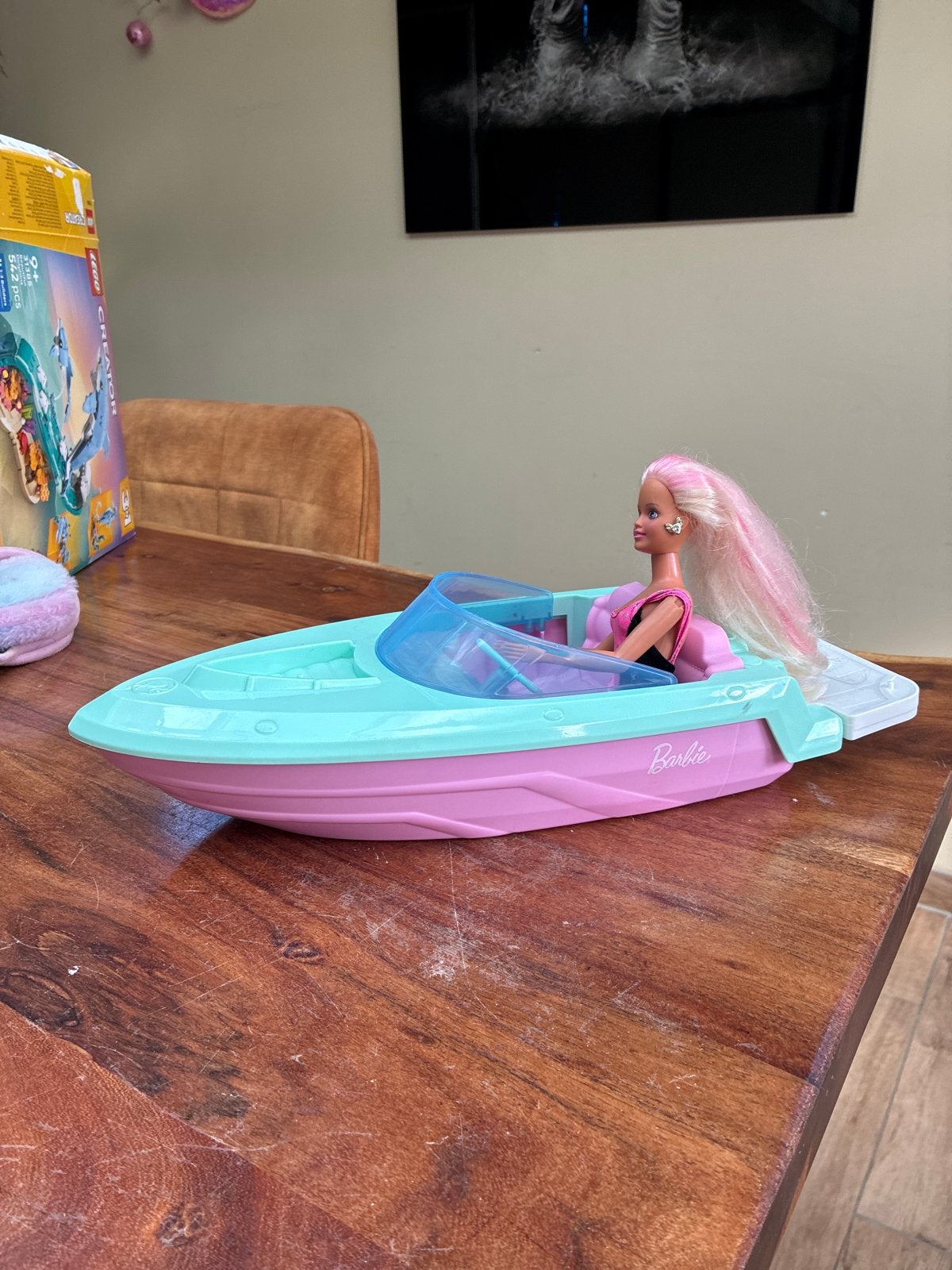 Barbie speedboot met pop, Ophalen of Verzenden, Gebruikt, Barbie