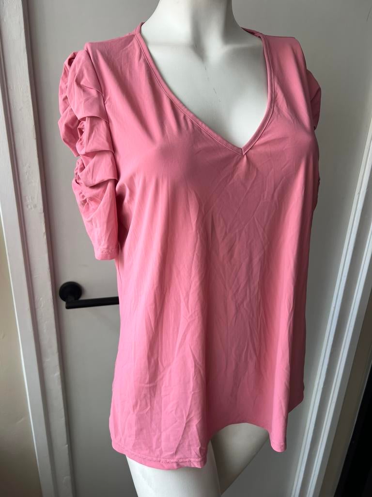 Studio anneloes travelstof blouse shirt roze maat L, Ophalen of Verzenden, Zo goed als nieuw, Maat 42/44 (L), Roze