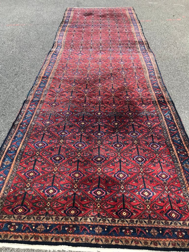 oud handgeknoopt perzisch tapijt loper, Ophalen, Gebruikt, Geen, 150 tot 200 cm
