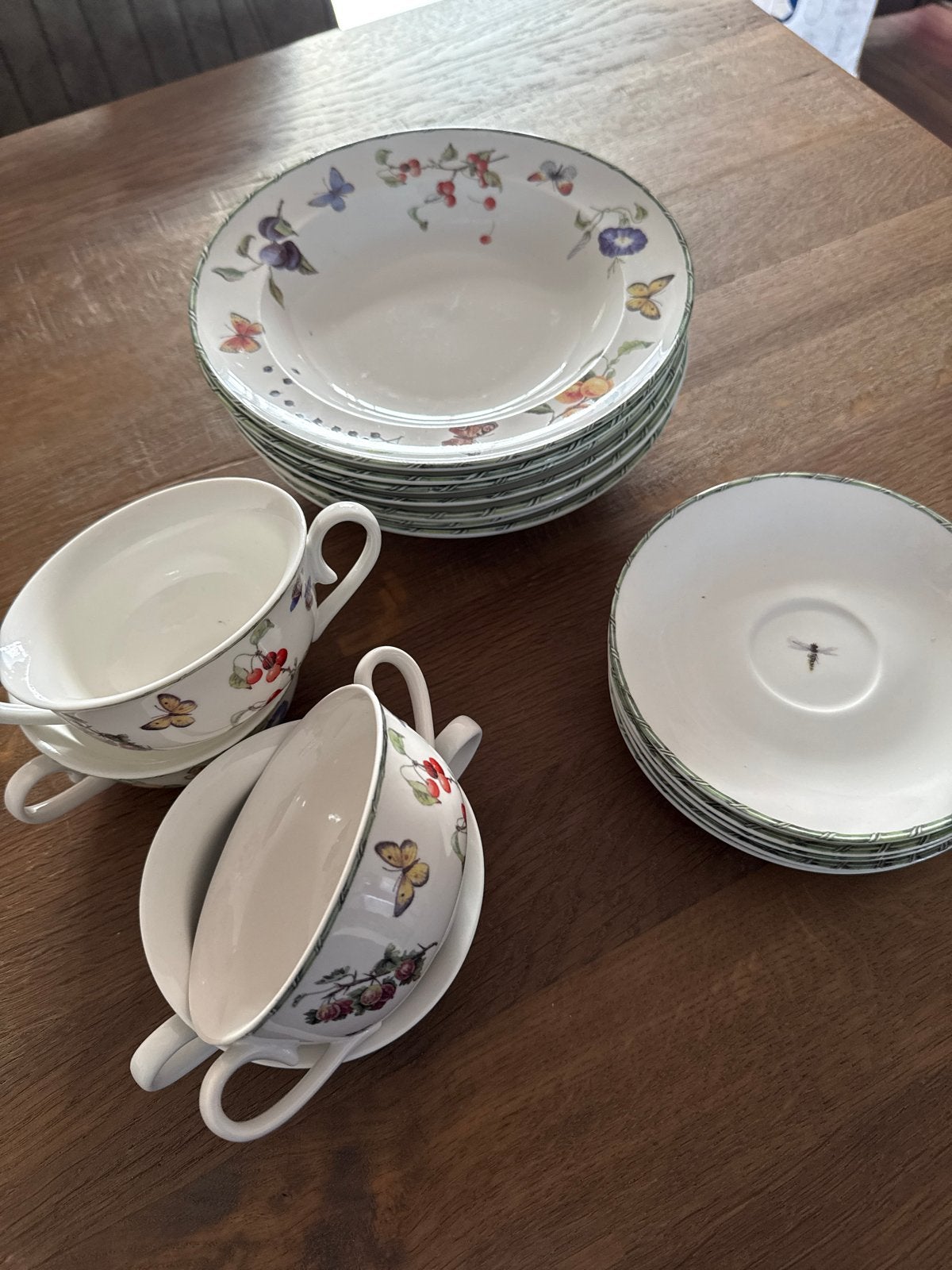 JBS Servies met bloemen en vlinders, Ophalen, Gebruikt, Overige merken, Keramiek