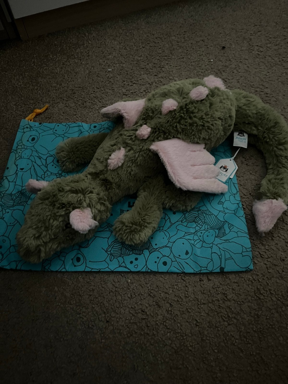 Jellycat Draak Knuffel - Zo goed als nieuw, Overige karakters, Overige typen, Ophalen of Verzenden, Middelgroot (20 tot 80 cm)