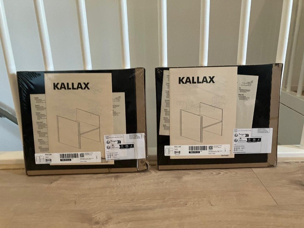 2x IKEA KALLAX inzet met 1 plank – zwartbruin – nieuw, Huis en Inrichting, Ophalen of Verzenden, Nieuw
