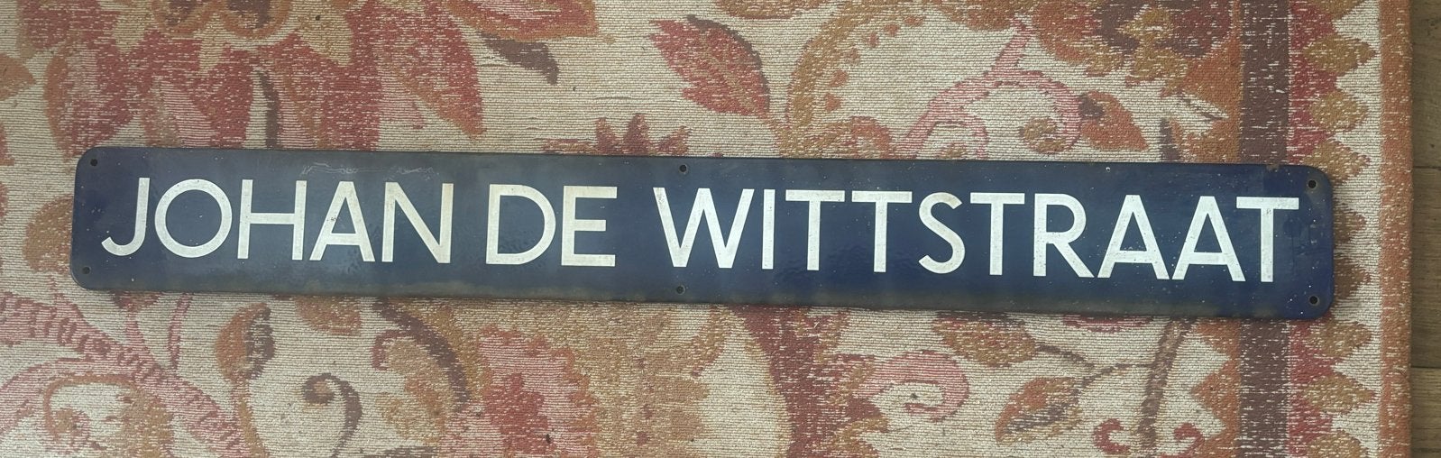 Oud Emaille Straatnaambord "Johan de Wittstraat", Ophalen of Verzenden