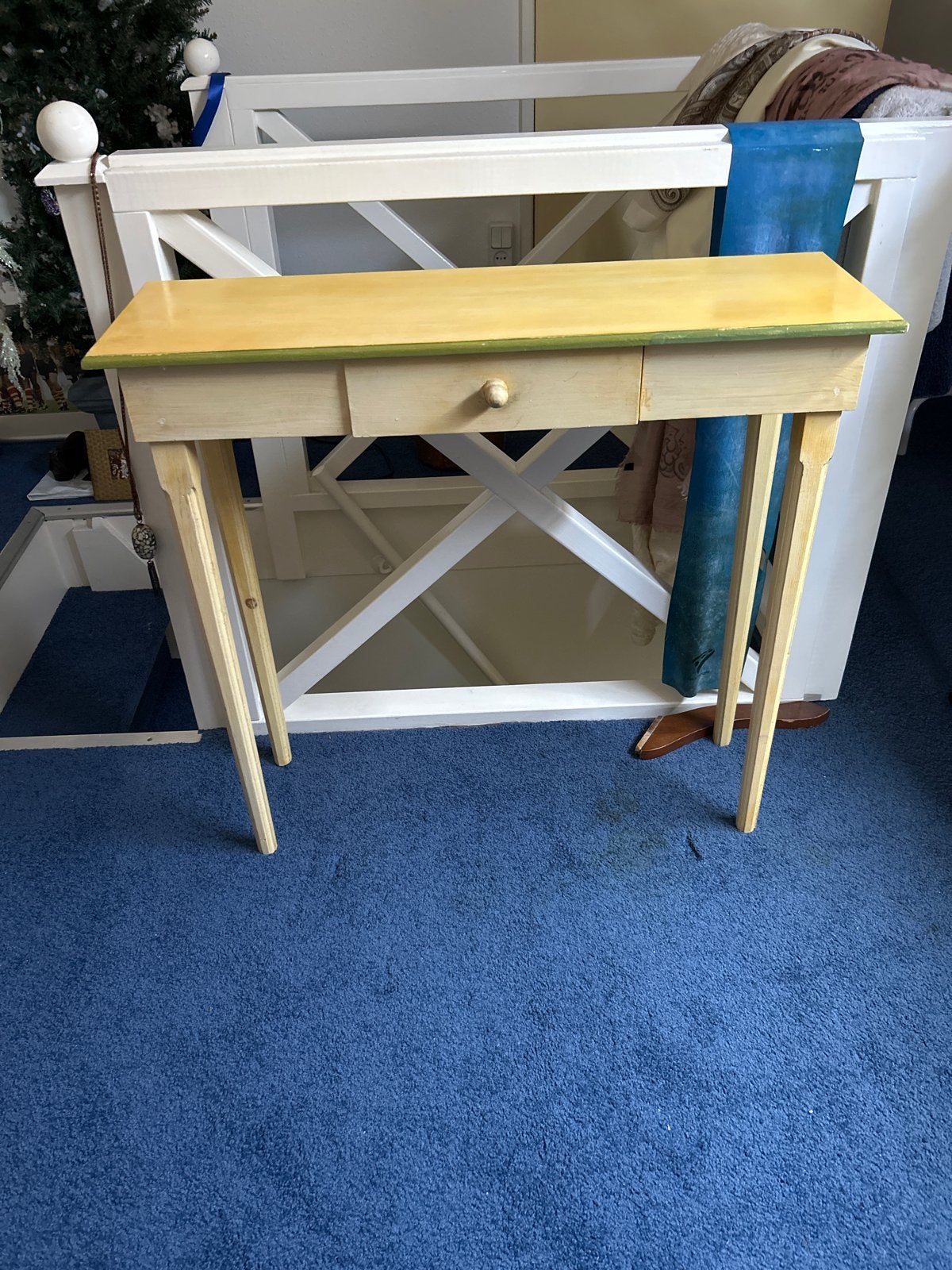Smal houten side table met lade - 25x80x72 cm, Huis en Inrichting, Tafels | Sidetables, Ophalen, Gebruikt, 50 tot 100 cm, Rechthoekig