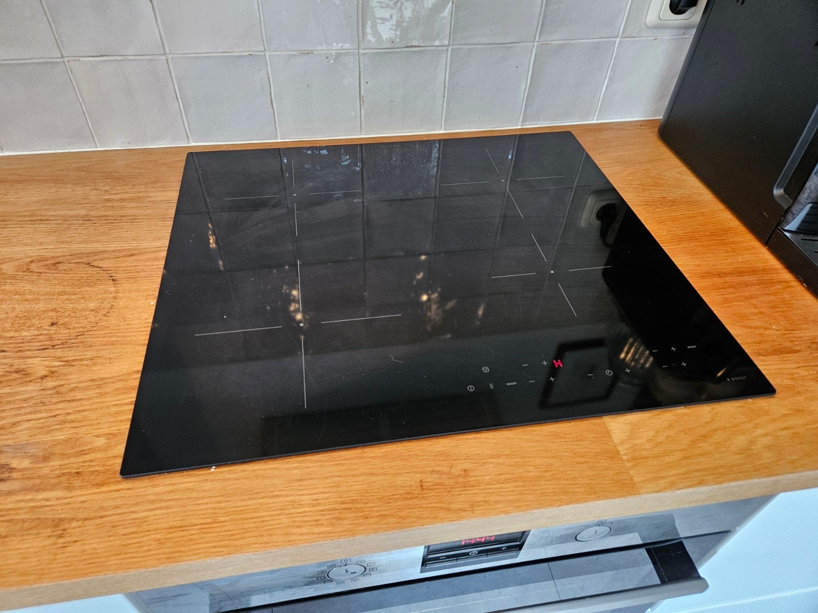 IKEA MATMÄSSIG Inductiekookplaat 59 cm Zwart gebruikt, Witgoed en Apparatuur, Ophalen, Gebruikt, 4 kookzones, Inbouw