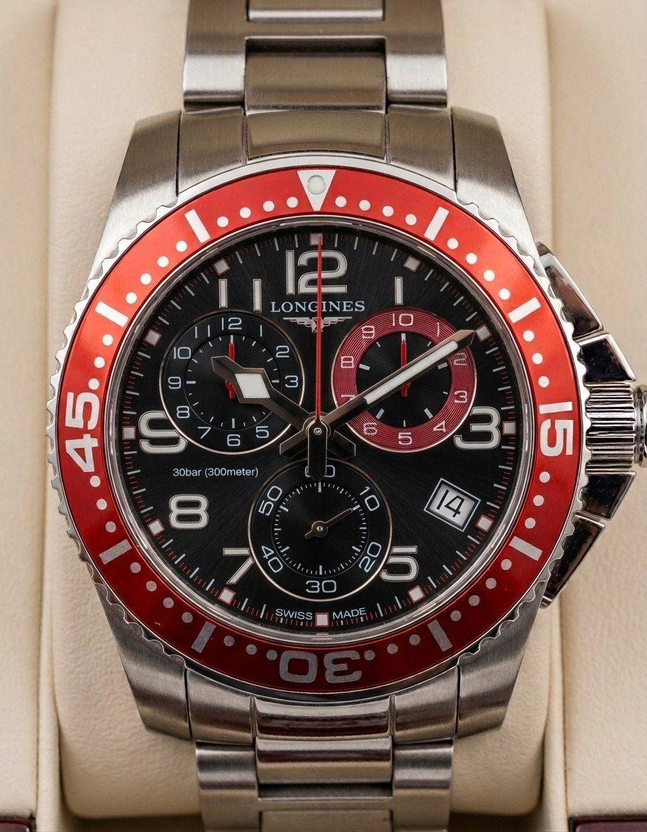 Longines HydroConquest Chronograaf (Full Set), Overige merken, Staal, Staal, Polshorloge