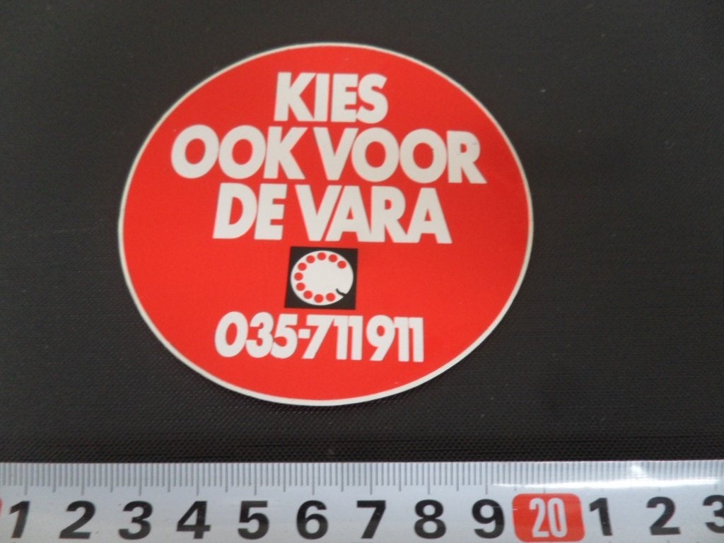 sticker Omroep Kies ook voor de VARA 035-711911, Verzamelen, Ophalen, Zo goed als nieuw
