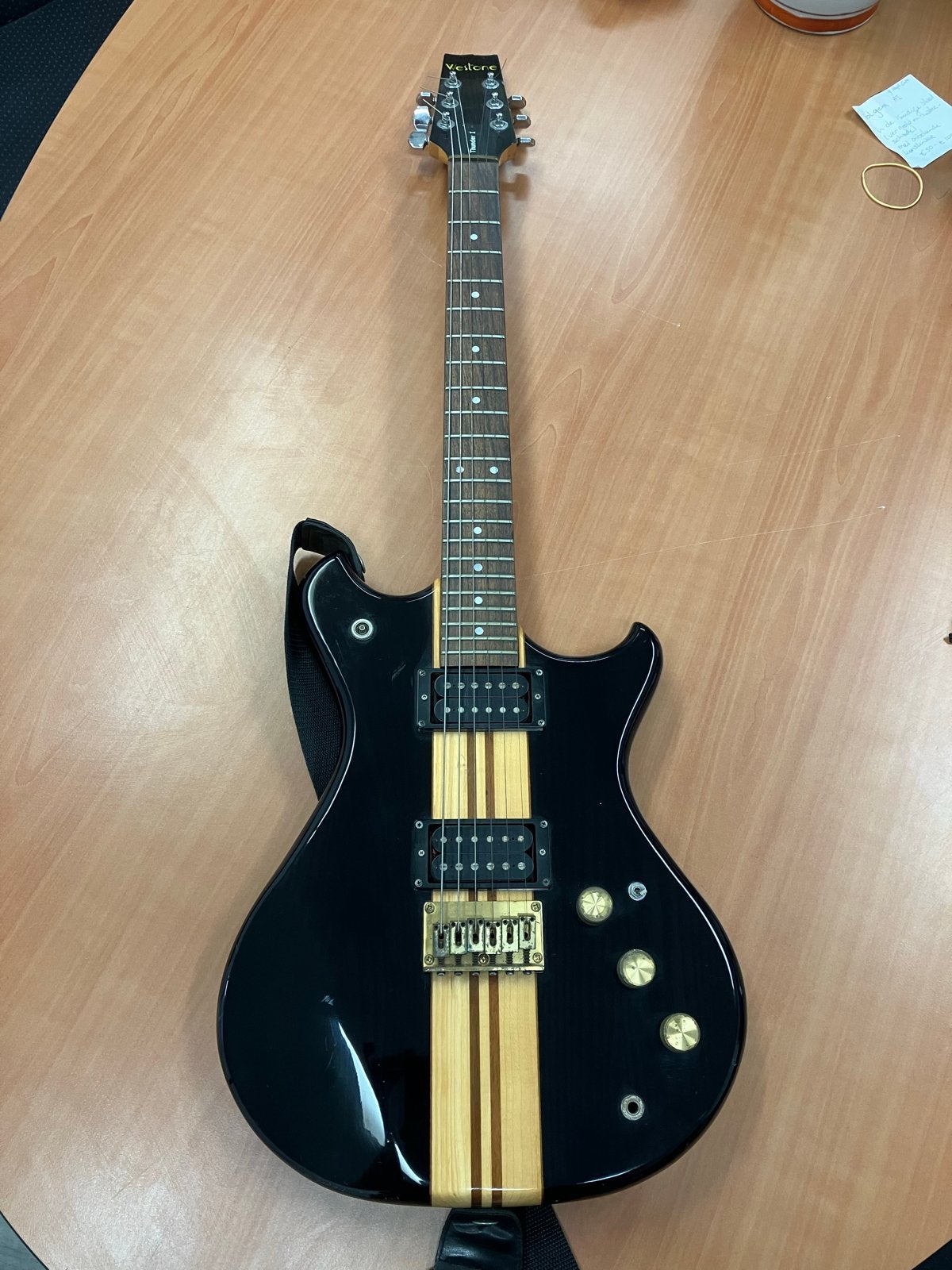Westone Thunder I elektrische gitaar - Zwart/Hout, Ophalen, Gebruikt, Solid body, Overige merken